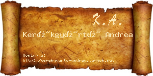 Kerékgyártó Andrea névjegykártya
