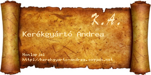 Kerékgyártó Andrea névjegykártya
