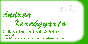andrea kerekgyarto business card