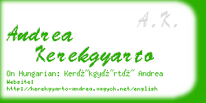 andrea kerekgyarto business card